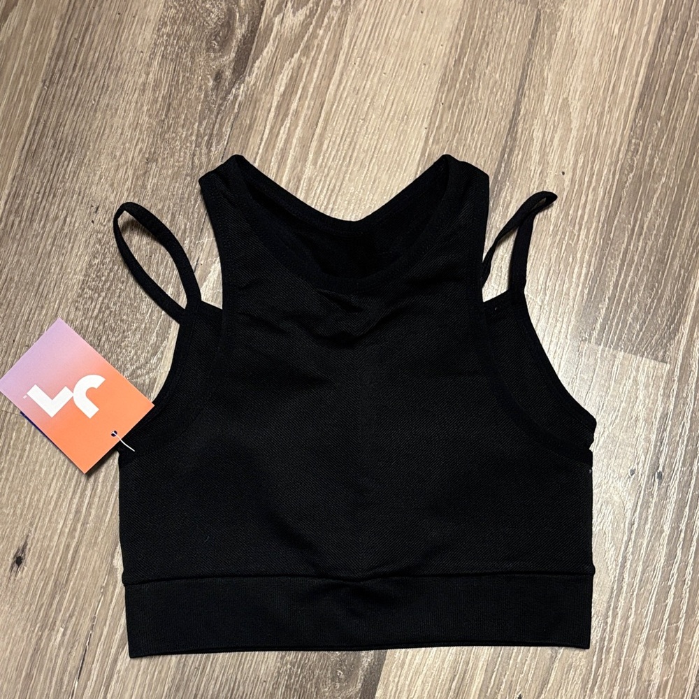 JoyLab Black High-Neck Sports Bra